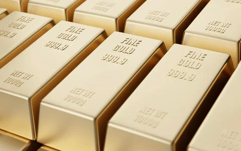 Stack of gold bars, Financial concept Stock Illustration