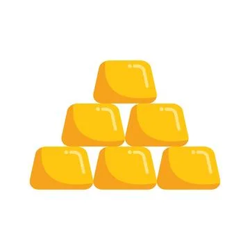 Stack of gold bars forming a pyramid shape Stock Illustration