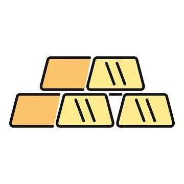 Stack of gold bars icon representing wealth and investment Stock Illustration
