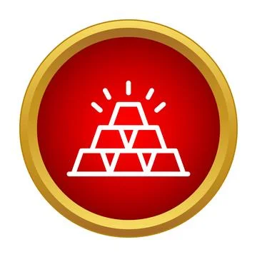 Stack of gold bars icon representing wealth and finance Stock Illustration