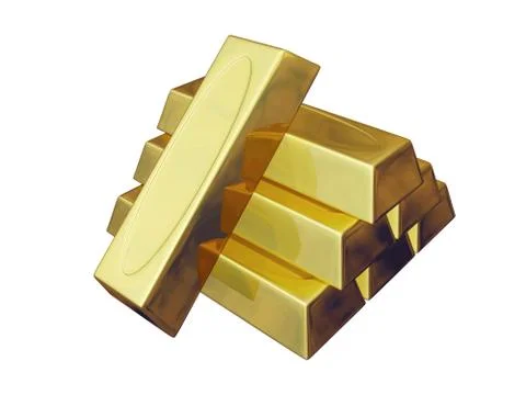 Stack of gold bars Stock Illustration