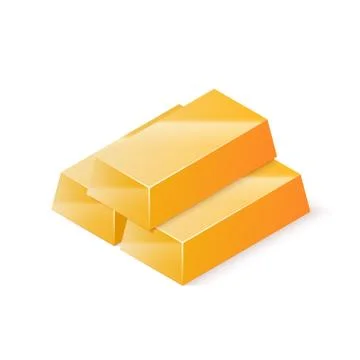 Stack of gold bars. Isometric vector illustration Stock Illustration