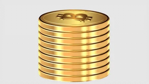 A stack of gold bitcoin coins on a empty background. 스톡 동영상 148370938