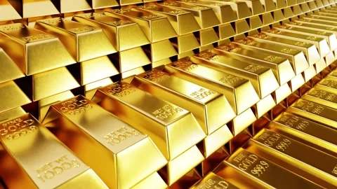 Stack Of Gold Bullion Bars 01 HD Stock Footage 273659187