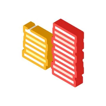 Stack gold coin isometric icon vector illustration Stock Illustration