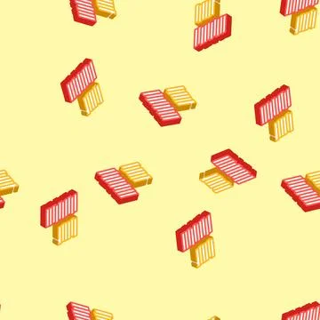 Stack gold coin isometric icon seamless pattern Stock Illustration