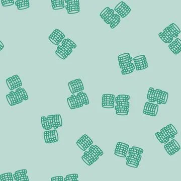 Stack gold coin line seamless pattern Stock Illustration