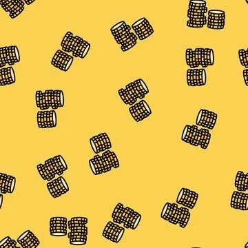 Stack gold coin vector seamless pattern 스톡 일러스트