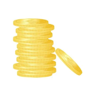 A stack of gold coins. Accumulation. The concept of success in business. Ve.. Stock Illustration