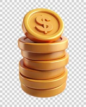 Stack of gold coins with a dollar sign on top Stock Illustration