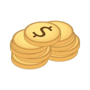 Stack of gold coins with dollar symbol Stock Illustration