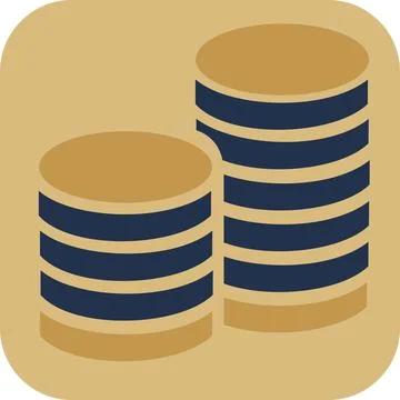 Stack of gold coins finance icon Stock Illustration