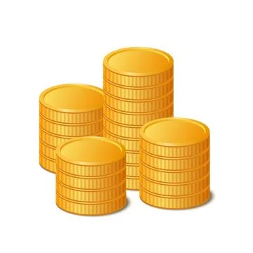 Stack of Gold Coins Icon on White Background. Vector 库存插图