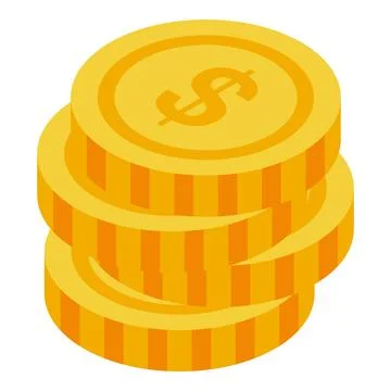 Stack of gold coins increasing showing growing wealth イラスト素材