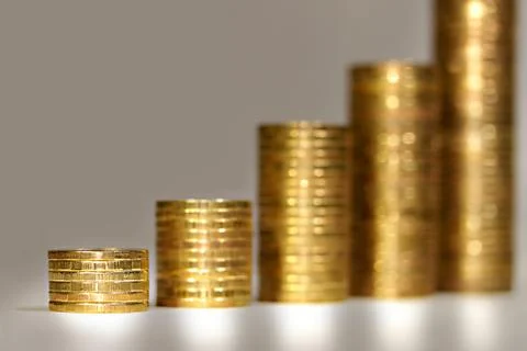 Stack of gold coins Stock Photos