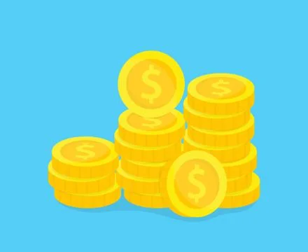 Stack of gold coins vector illustration. Concept of saving, donation, investing Stockillustratie