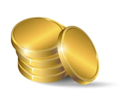 A stack of gold coins on an white background イラスト素材