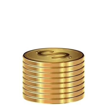 A stack of gold dollars. Vector illustration. Illustrazione stock