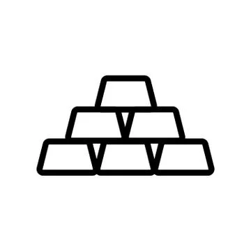 A stack of gold icon vector outline illustration 스톡 일러스트