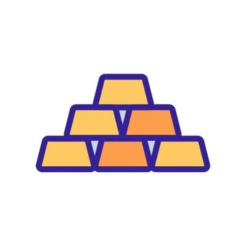 A stack of gold icon vector outline illustration Stock Illustration