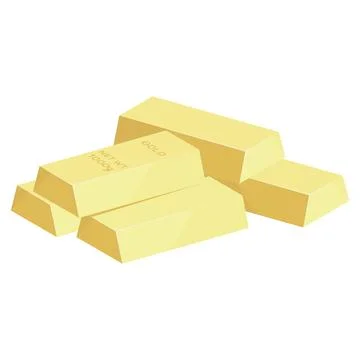 Stack of Gold Ingots with Net Weight Engraving Stock Illustration