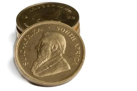 Stack of Gold Krugerrand Coins Stock Photos
