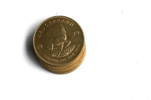 Stack of Gold Krugerrand Coins Stock Photos
