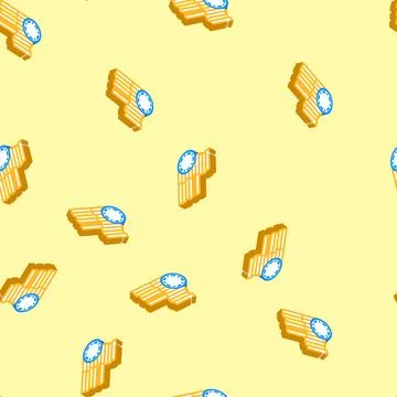 Stack gold money isometric icon seamless pattern Illustrazione stock