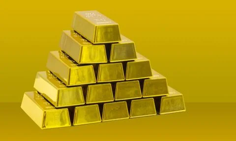 Stack of golden bars as a Financial concepts Stock Photos