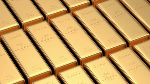 Stack of Golden Bars Stock Footage 33287569