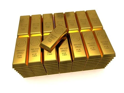 Stack of golden bars Stock Illustration