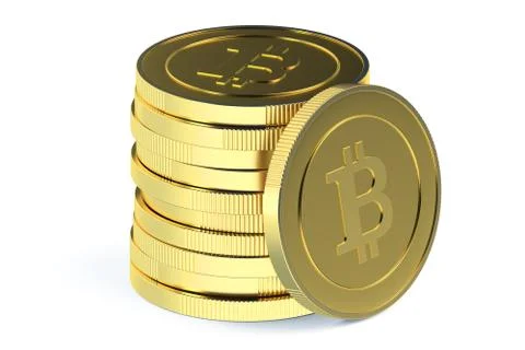 Stack of Golden Bitcoins Illustrazione stock