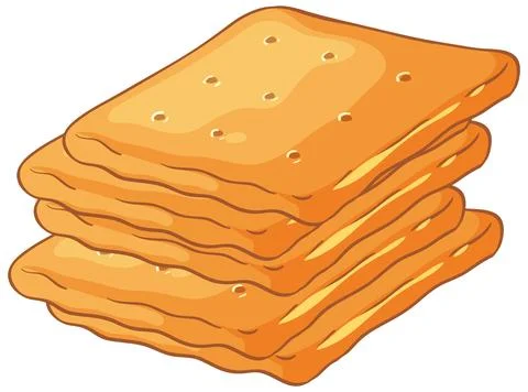 Stack of Golden Brown Square Crackers Vector Illustration Stock Illustration