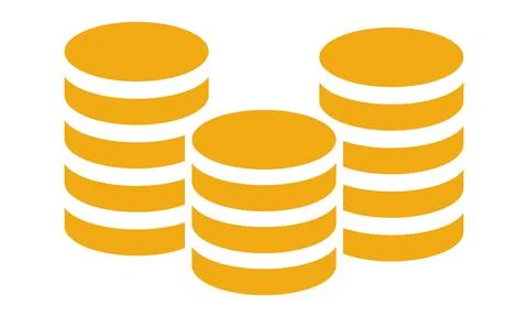 Stack of golden coins icon Stock Illustration