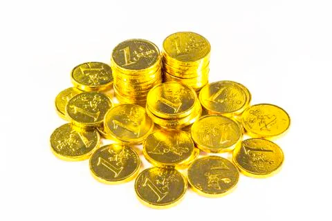 Stack of golden coins Stock Photos