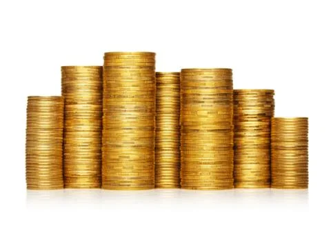 Stack of golden coins Stock Photos