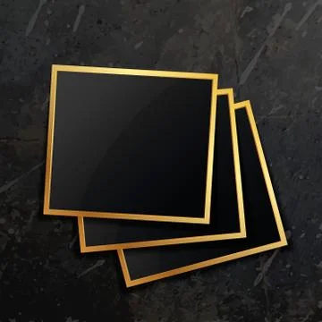 Stack of golden photo frame Stock Illustration