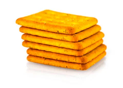 Stack graham crackers isolated on whte background. Stock Photos