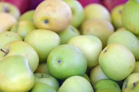 Stack of Granny Smith apples Stock Photos