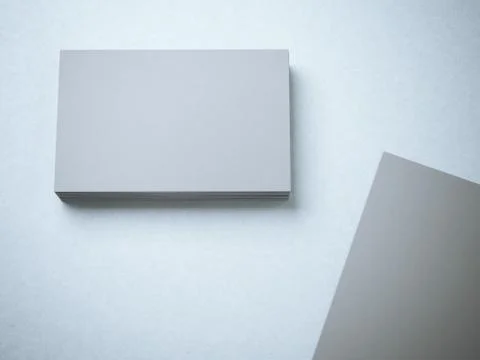 Stack of gray blank business cards 库存插图
