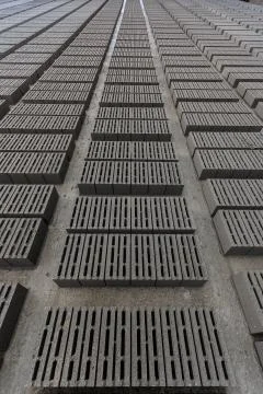 Stack of gray bricks Foto stock