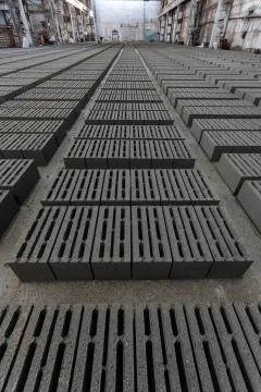 Stack of gray bricks Stock-Fotos