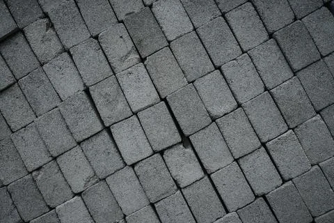 Stack of gray construction bricks Stock Photos