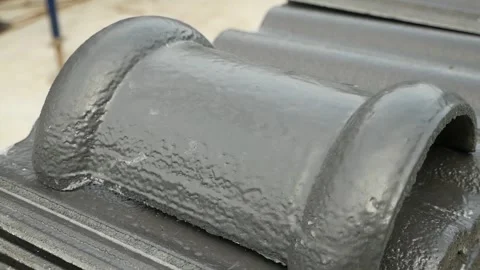 Stack of Gray Roof Tiles, Close Up Video stock 283529268
