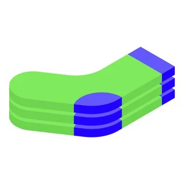 Stack of green and blue socks representing comfort and warmth 스톡 일러스트