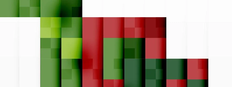 A stack of green and red books on a white background Illustrazione stock