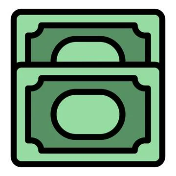 Stack of green banknotes illustrating wealth and finance Stock Illustration