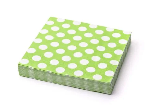 Stack of green dotted paper napkins Stack of green dotted paper napkins is... Stockfoto's