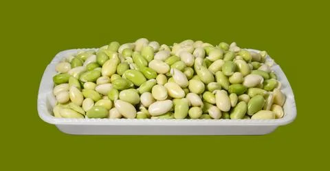 A stack of Green Flat Beans, Hyacinth bean. Flat bean Surti papdi valor papdi Stock Photos