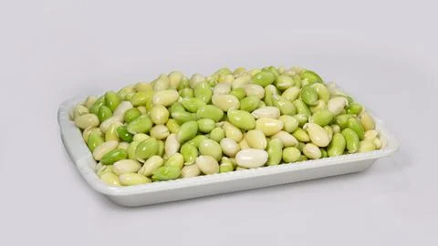 A stack of Green Flat Beans, Hyacinth bean. Flat bean Surti papdi valor papdi Stock Photos
